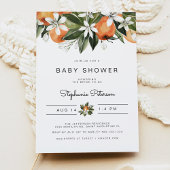 Invitation CALLIOPE Citrus Orange Little Cutie Baby shower