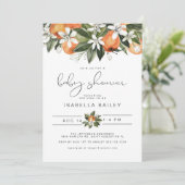 Invitation CALLIOPE Little Cutie Baby shower orange (Debout devant)