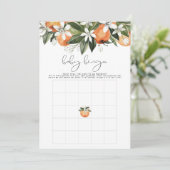 Invitation CALLIOPE Little Cutie Orange Baby shower Bingo (Debout devant)