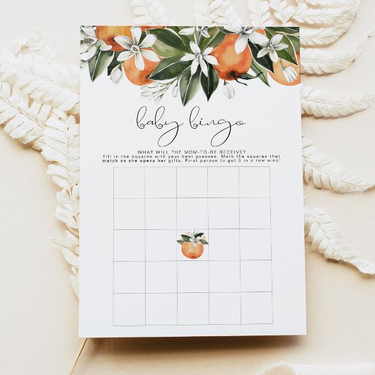 Invitation CALLIOPE Little Cutie Orange Baby shower Bingo