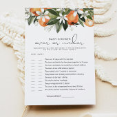 Invitation CALLIOPE Little Cutie Over or Under Baby Game Card