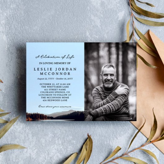 Invitation Calm Lake Life Celebration Your Photo