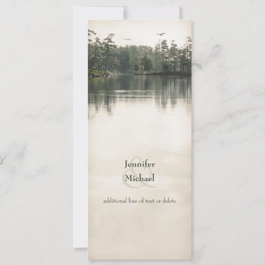 Invitation calme rustique lac evergreens reflet mince (Dos)