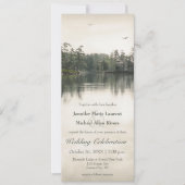 Invitation calme rustique lac reflet mariage mince (Devant)