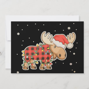 Invitation Calot de Père Noël à motif carreaux de bison Lumiè