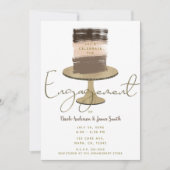 Invitation Calque gâteau moderne Elégant Rustic Engagement Pa (Devant)