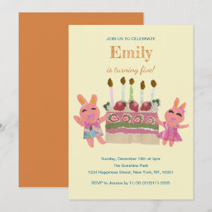 Invitation Camarades Lapins Sucrés aux Fruits  Anniversaire E