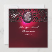 INVITATION CAMÉE ANTIQUE, DAME ET RAISINS FÊTE DE DÉGUSTATION (Dos)