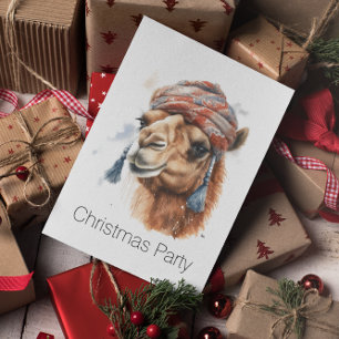 Invitation Camel de Noël, personnalisable