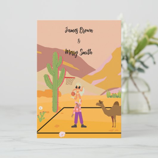 Invitation Camel Kiss mariage (Debout devant)