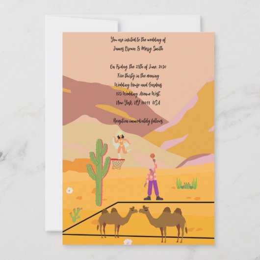 Invitation Camel Kiss mariage (Dos)