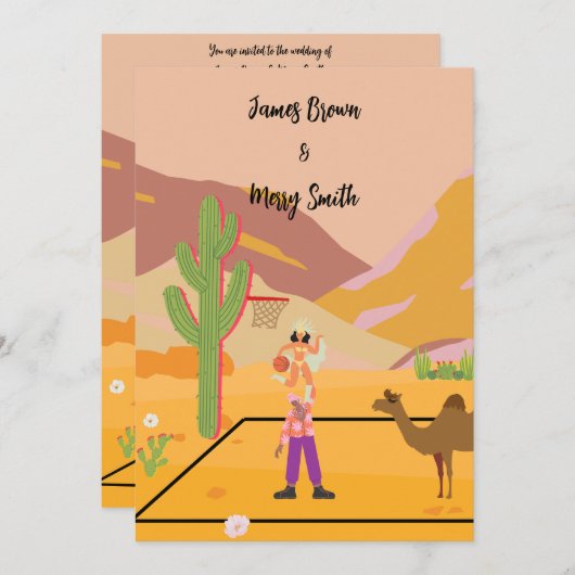Invitation Camel Kiss mariage (Devant / Derrière)