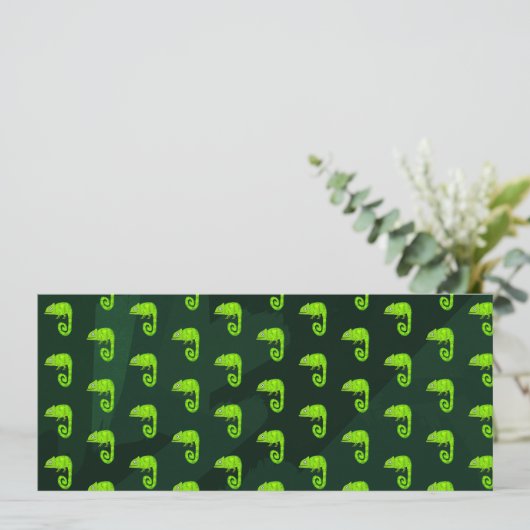 Invitation Caméléon vert mignon (Debout devant)