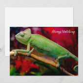 Invitation Caméléon vert sur la branche (Devant / Derrière)