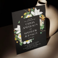 Camélia vintage. Mariage noir fleuri