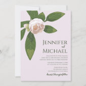 Invitation Camellia et verdure Mariage simple et élégant (Devant)