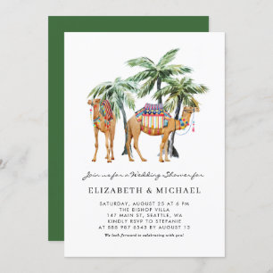 Invitation Camels tropicaux Palm Trees Wedding shower du dése