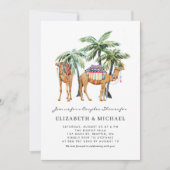 Invitation Camels tropicaux & Palmiers Désert Couples Douche (Devant)
