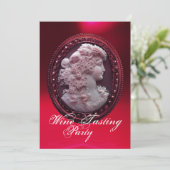 INVITATION CAMÉO ANTIQUE, DAME ET RAISINS FÊTE DE DÉGUSTATION (Debout devant)