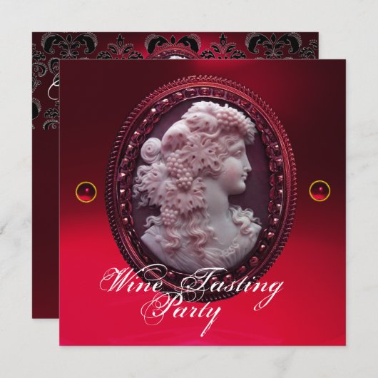 INVITATION CAMEO ANTIQUE, DAME ET RAISINS SOIRÉE DE DÉGUSTATI (Devant / Derrière)