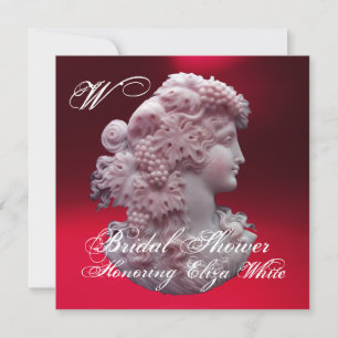 INVITATION CAMEO ANTIQUE, FÊTE DES MARIÉES DAME ET RAISONS