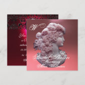 INVITATION CAMEO ANTIQUE, FÊTE DES MARIÉES DAME ET RAISONS (Devant / Derrière)