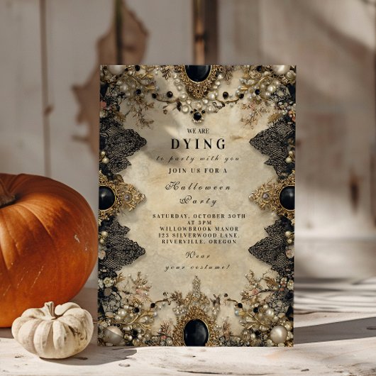 Invitation Cameo gothique Halloween ensorcelé