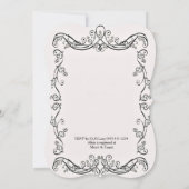 Invitation Cameo Vins Français Rose Frame Bridal Couple Douch (Dos)