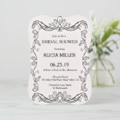 Invitation Cameo Vins Français Rose Frame Bridal Couple Douch (Debout devant)