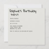 Invitation Caméra Instantané Vintage Retro Votre Photo Annive (Dos)