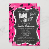 Invitation Caméra rose profond ; aspect tableau noir (Devant / Derrière)