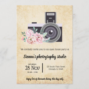 Invitation Caméra vintage