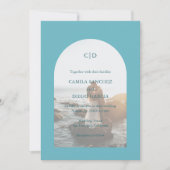 Invitation Camila Aqua Arch Mariage moderne (Devant)