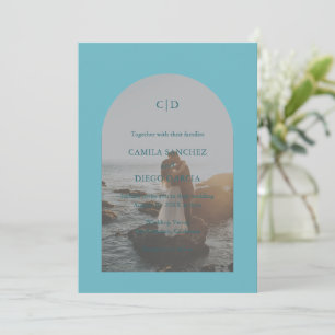 Invitation Camila Aqua Arch Mariage moderne
