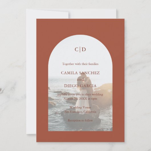 Invitation Camila Rust Arch Mariage moderne (Devant)