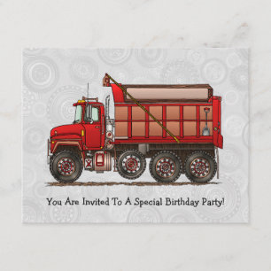 Invitation Camion à benne basculante mignon de gravier