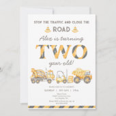 Invitation Camion à benne Construction 2e garçon premier anni (Devant)