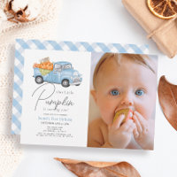 Camion à citrouilles bleues Gingham Garçon Photo 1