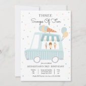 Invitation Camion À Crème De Glace Trois Scoops De Fun 3ème A (Devant)