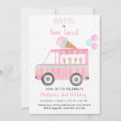 Invitation Camion à crème glacée deux doux anniversaire (Devant)