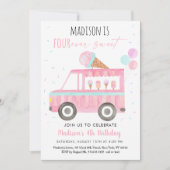 Invitation Camion à crème glacée quatre jamais doux anniversa (Devant)