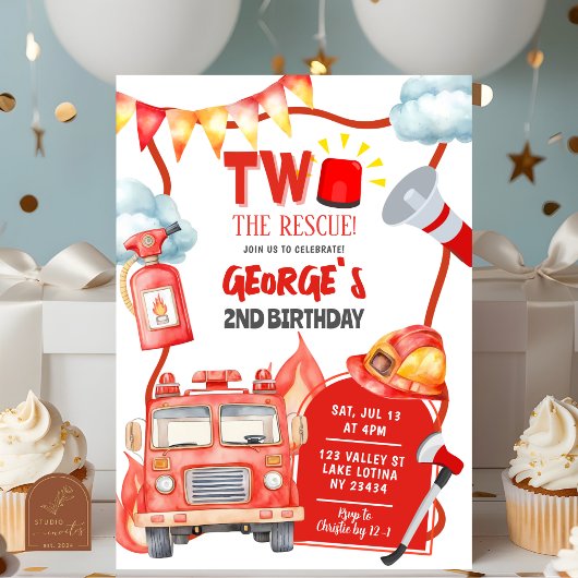 Invitation Camion à feu deux La Secourt 2e anniversaire de l'