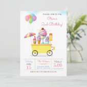 Invitation Camion à glace Cute Crece Anniversaire (Debout devant)