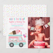 Invitation Camion à glace Cute Crece Anniversaire (Devant / Derrière)