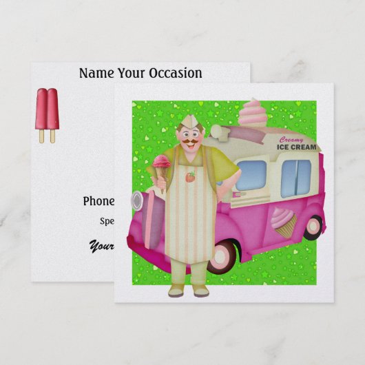 Invitation Camion à glace - SRF (Devant / Derrière)