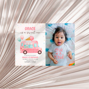 Invitation Camion à la crème glacée Voici la Scoop Birthday P