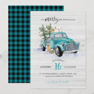 Invitation Camion agricole rustique Fête de Noël