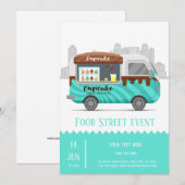 Invitation Camion alimentaire rue cupcake desserts sucrés (Devant / Derrière)