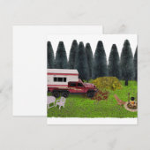 Invitation Camion avec Camper dans le Camping Bois (Devant / Derrière)