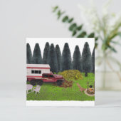 Invitation Camion avec Camper dans le Camping Bois (Debout devant)
